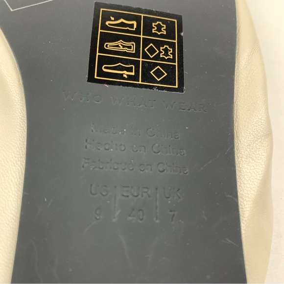 Who What Wear Davidson Mules Flats Ivory Leather Women's Size 9 NWOB 7133 - Picture 9 of 10